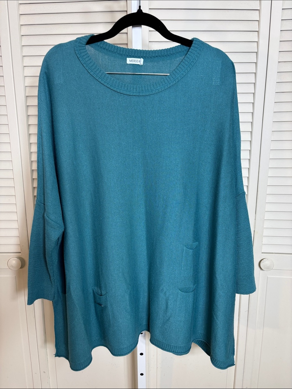 MERSEA Women's Catalina Crewneck Sweater in Teal One Size
